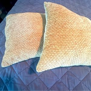 Set of 2 Super Soft Gold/Yellow Throw Pillows